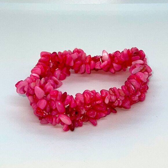 Beautiful Pink Stretchy Stone Bracelet - Picture 1 of 3